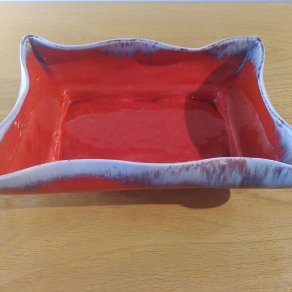 Vintage MCM Drip Pottery Ceramic Ashtray Trinket Tray - Picture 1 of 7